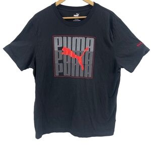Puma Black T-Shirt Short Sleeve Graphic Print Casual Unisex‎ Size XL